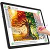 TOHETO Tavolo luminoso A3 per pittura con diamanti, blocco luminoso magnetico super luminoso con pulsanti laterali, scatola luminosa per tracciatura e disegno, tavolo luminoso cablato per schizzi