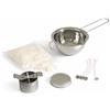 Generico Kit Candele Fai da Te Completo - Set per Creare Candele Artigianali con Cera, Contenitore in Metallo, Stoppini, Pentolino in Acciaio e Accessori - Ideale per Principianti
