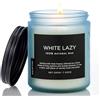 M&SENSE Candele Profumate Soia Bianco Pigro 200g, Profumo Fresco e Rilassante 50 Ore, Candela per Relax e Benessere, Regalo con Cera Naturale per Casa e SPA