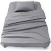 Blumtal - Parure da letto 90 x 190 cm, in microfibra, 3 pezzi, lenzuolo con angoli 90 x 190 cm, lenzuolo singolo (160 x 275) + 2 federe 50 x 80 cm, grigio