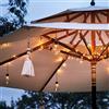 Lights4fun Catena Luminosa per Parasole con 80 LED Bianchi Caldi a Pile per Esterni