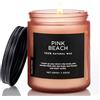 M&SENSE Candele Profumate Soia Spiaggia Rosa 200g, Fragranza Fruttata e Floreale 50 Ore, Candela per Atmosfera Tropicale e Relax, Regalo Estivo Elegante e Sostenibile