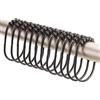 2 Lb. Depot Ganci per tende da doccia larghi, acciaio inossidabile, set di 12 (nero)