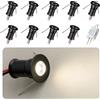 HHTUN Mini faretto LED 902 30°, DC12V 1W, 80Ra, 75lm, dimensioni ridotte, installazione integrata, adatto per l'illuminazione di mobili come cantinette per vino, scarpiere, ecc.(6000K,Black,9Pack)