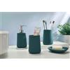 Fingey Set di accessori da bagno dal design moderno, 4 pezzi, portasapone, portaspazzolino, dispenser di sapone, tazza per risciacquo (verde acqua)