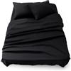 Blumtal - Parure da letto 135 x 190 in microfibra - 3 pezzi - Lenzuolo con angoli 135 x 190 + lenzuolo piano 2 persone (220 x 275) + 2 federe 50 x 80 - nero