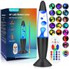 Davalampa 17 colori che cambiano grandi lampade a movimento liquido con telecomando: 40,6 cm, luce notturna a LED gigante, per bambini e adulti, rilassante lampada da tavolo con glitter, illuminazione