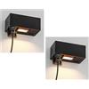 ledscom.de 2 prese a muro WAST per esterni, IP44, doppia, nero, con faretto LED integrato, 430 lm, bianco caldo