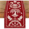 Artoid Mode Rosso Vichingo Albero Della Vita Corvo Elmo Di Reverenza Runner Da Tavolo Decorazione Stagionale Per Interni Vacanze Festa Decorazione 40 X 140 Cm