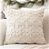 Artscope 1 Pezzi Natalizio Federe in Lana Corta Velluto Copricuscini Morbido Decorativo Fodere per Cuscino Lusso Stile per Divano Camera da Letto Fiocchi di Neve e Cervo Beige 55x55 cm