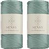 S SENSY Sensy Premium - Confezione da 2 corde in poliestere da 2 mm, 100% polipropilene, corda macramè, 2 mm, filo per uncinetto, idea regalo per maglieria (salvia)
