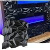 Art3d Pannello da parete in PVC 3D Diamond Jagged Matching-Matt Black, per interni residenziali e commerciali