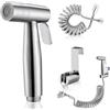 EUBSWA EUSBWA - Doccetta per bidet in acciaio inox, spruzzatore per WC con doppia modalità Jet/Stream, set per pannolini in tessuto per bambini, con dispenser per rubinetto e tubo a molla, montaggio a parete