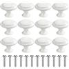 MengH-SHOP Pomolo per Mobile Rotondo Pomelli per Porta Maniglia per Armadietto con Viti per Porte Armadietti Cassetti e Guardaroba Accessori Mobili 30mm Bianco 12 Pezzi