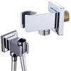 VELAJA Supporto Doccia con Attacco a Parete, Supporto Soffione Doccia Quadrato in Acciaio Inox 1/2 Pollice, Attacco Murale Incassato, Installazione Facile, Cromo Lucido per Docce e Vasche da Bagno