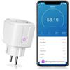 CNBINGO Presa intelligente Wi-Fi con misurazione della corrente, funziona con Alexa, Google Assistant, WiFi Mini Plug con timer e controllo vocale, presa Smart Home solo 2,4 GHz WiFi, 16 A