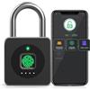 Anweller Lucchetto intelligente con app, lucchetto biometrico con impronte digitali, impermeabile, adatto per palestra, armadietti, cancelli, recinzioni e stoccaggio, nero