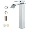 Onyzpily Rubinetti per lavabo alto rubinetto miscelatore bagno cascata lavello rubinetto monocomando in ottone freddo e caldo design moderno stile cromato alto