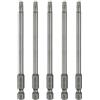 sourcing map 5pcs T25 Torx testa cacciavite bit 1/4 Hex Shank 4 (100mm) lungo magnetico senza foro punta a prova di manomissione 6 punti stella cacciavite trapano bit S2 acciaio industriale potenza