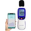 TEKCOPLUS Fonometro digitale Bluetooth con app datalogger, 30-130 dBA SPL senza fili alta precisione, 20.000 record, funzioni Max/Min/Hold, allarme - Misuratore di rumore per casa, scuola, fabbrica, ecc.