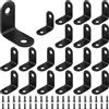 BGOBTY Staffe Angolari,20 pezzi Supporti Angolo in Acciaio Inox,Staffe Metalliche,Angolari metallo,a L di 90 gradi,Utilizzato per collegare o fissare tavoli,sedie e librerie (Nero, 30*30 mm)