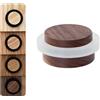 EVI Herrajes | Fermaporta in Legno | Legno di Noce con Gomma Bianca | Ø37x22mm | Installazione Adesiva | Ottimo per il parquet | Mod.20335X19