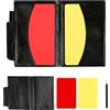 NQEUEPN Set Carte Arbitro, 2 Pezzi Carte di Penalità per Arbitri con Porta Carte in PU, Carte di Avvertimento Rosse e Gialle per Arbitri per Calcio Hockey Pallavolo Giochi Sportivi Arbitri Maschili