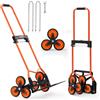VEVOR Carrello Portapacchi per Scale Capacità di Salita Scale 54 kg, Carrello Pieghevole Portatile con Maniglia Telescopica, 6 Ruote e 2 Corde Elastiche, per Casa, Generi Alimentari, Magazzino