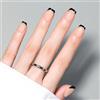 Luxbon Press on Nails French Black Tip - Unghie Finte Corte Kit Completo con Colla Adesiva Senza Polimerizzazione e Strumenti, Taglie 13-16, Riutilizzabile, Applicazione Rapida 040
