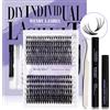 WENDY LASHES Ciuffetti Ciglia Finte Kit C Curl 0.07mm 30D+40D Cluster Lashes Kit Mix 12-16mm DIY Kit Estensioni Ciglia Individuali Naturale Ciglia Finte Ciuffetti Individuali(30D+40D-C-Individual Lash Kit)