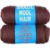 Samtress 2 pezzi Brazilian Wool Hair African Acrylic for Braids Hand Knitting Braiding Hair for Crochet Braids Faux Locs Sengalese Twisting Jumbo Box Braids Synthetic 70G/Roll (#Brown)