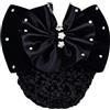 VASANA Fermaglio per capelli professionale con fiocco decorativo, con strass, in raso, con retina per capelli, copertura per chignon, accessori per capelli, per infermieri, banche, operai, hostess aerei,