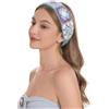 ZLYC Fascia per capelli da donna con motivo floreale, realizzata a mano, lavorata a maglia, stile vintage, colore: blu