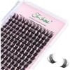 fenshine beauty Fenshine, Ciglia a ciuffetto, con stelo largo, curvatura C/D, lunghezza 9-15 mm, extension per ciglia fai da te, morbide, per uso personale a casa (confezione singola, 15 mm (144 pezzi)