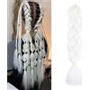 jooceebaby Bianco Extension Per Treccine Africane 24 Treccia Capelli Extension Ombre Jumbo Treccia Extension Capelli Fibra Sintetica Treccia Di Scatola Crochet Twist Intrecciare