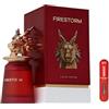RESAES Resistant and aesthetic Firestorm Eau de Parfum 100 ml, profumo arabo unisex a lunga durata, con atomizzatore ricaricabile da 5 ml, fragranza con note di pomme rosse, cardamomo, Oliban, rosa, vaniglia e ambra (Firestorm)