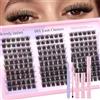WENDY LASHES Kit Extension Ciglia Finte Ciuffetti C9, Lunghezze Miste 9-16mm Curl D, Include Bond & Seal, Pinzette e Spazzola, Set Completo per Ciglia Finte Naturali a Casa