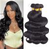 Allnice Brazilian Body Wave 8A Capelli Vergini 3 Fasci 100% non Trasformati Vergini Brasiliani Estensioni Dei Capelli Del Tessuto Dei Capelli Umani Natura Colore Nero (10 12 14 pollici)