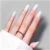 Luxbon Press On Nails Corte Mandorla Bianche, Kit Unghie Gel Completo Acrygel, Colla No-Cure per Unghie Finte, Taglie 13-16 Riutilizzabili Durevoli, Tip in Gel per Unghie 043