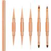 LEA-SHALL Pennelli Unghie Gel Professionali con Tappo e Ombre Penna per Nail Art Semipermanente, LEA-SHALL Pennello Doppia Estremità 10 Teste Ombre/Piatto/Linea/Rotondo/Acrilico Pennellino Ricostruzione Set