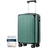 COOLIFE Valigetta da cabina 55 x 35 x 20 cm per Ryanair, bagaglio a mano, valigia rigida con serratura TSA e 4 ruote gemelle, bianco, 55 x 35 x 20cm, Valigetta rigida da viaggio