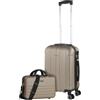 ITACA Set valigie, Offerte Valigia Grande Rigida, Valigia Media Rigida e Bagaglio a Mano Set di Valigie Havel, Champagne, 55 cm + 35 cm