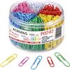 ACROPAQ Graffette Metalliche - 400 graffette colorate rivestite in vinile, Grandi (50mm) e Medie (33mm), Durevoli e ideali per ufficio, casa e scuola - Fermagli per carta