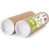 Paclord Tubi postali in carta kraft rinforzata, 5,1 x 15,2 cm, confezione da 2 tubi con 2 tappi ciascuno, tubo per poster approvato USPS, tubo di cartone realizzato negli Stati Uniti per spedizione e