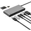 Belkin Connect Hub USB C a 8 Porte, Supporta Display con Risoluzioni Fino a 4K a 60 Hz, Funziona con Mac, Windows e Chromebook, 100W PD con Trasferimenti dati di 10Gbps ed Ethernet 2,5 Gbps - Grigio