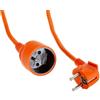 PremiumCord Cavo di Prolunga 230V con Sicurezza Bambini, Cavo di Alimentazione, Prolunga Schuko, Presa a Spina Tipo E, Arancia, 40 m