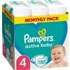 Pampers Active Baby Nappies 4X180
