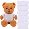 Skylety 6 Vestiti dell'Orso Natale della Maglietta di Base Bianca - Maglietta Classica con Animali di Peluche a Girocollo per Bambola di Orsetti 14-18 Pollici