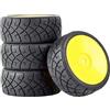 KEEDA RC Auto Pneumatici in gomma e plastica da 65 mm per auto da corsa 1/10 RC modello Auto On Road Touring Car (C, giallo)
