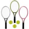 Toyvian Set di 3 decorazioni in miniatura per la casa delle bambole, mini palline da tennis, decorazioni per torte, mini oggetti per fai da te, racchette da tennis, portachiavi o souvenir sportivo